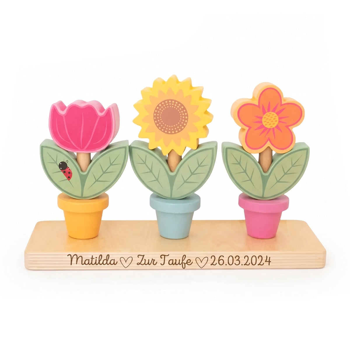 Steckspiel "Blumen" personalisierbar - wunderwunsch