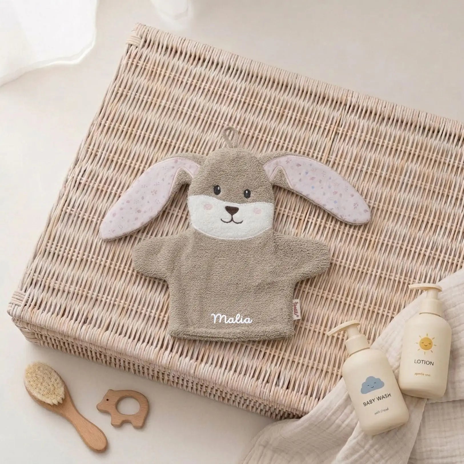 STERNTALER Waschhandschuh Tier Frottee personalisierbar - wunderwunsch