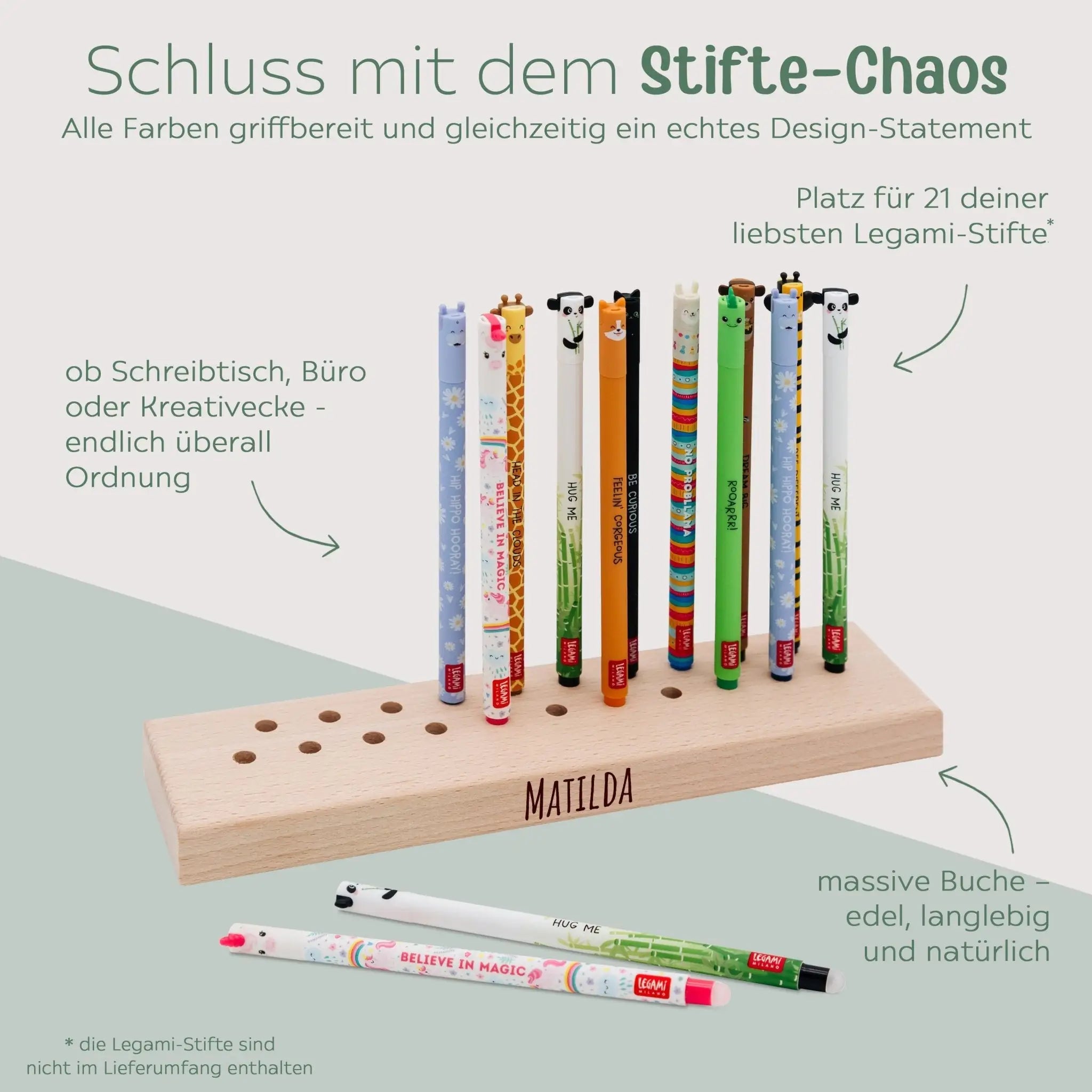 Stiftehalter für Legami Stifte - länglich - wunderwunsch