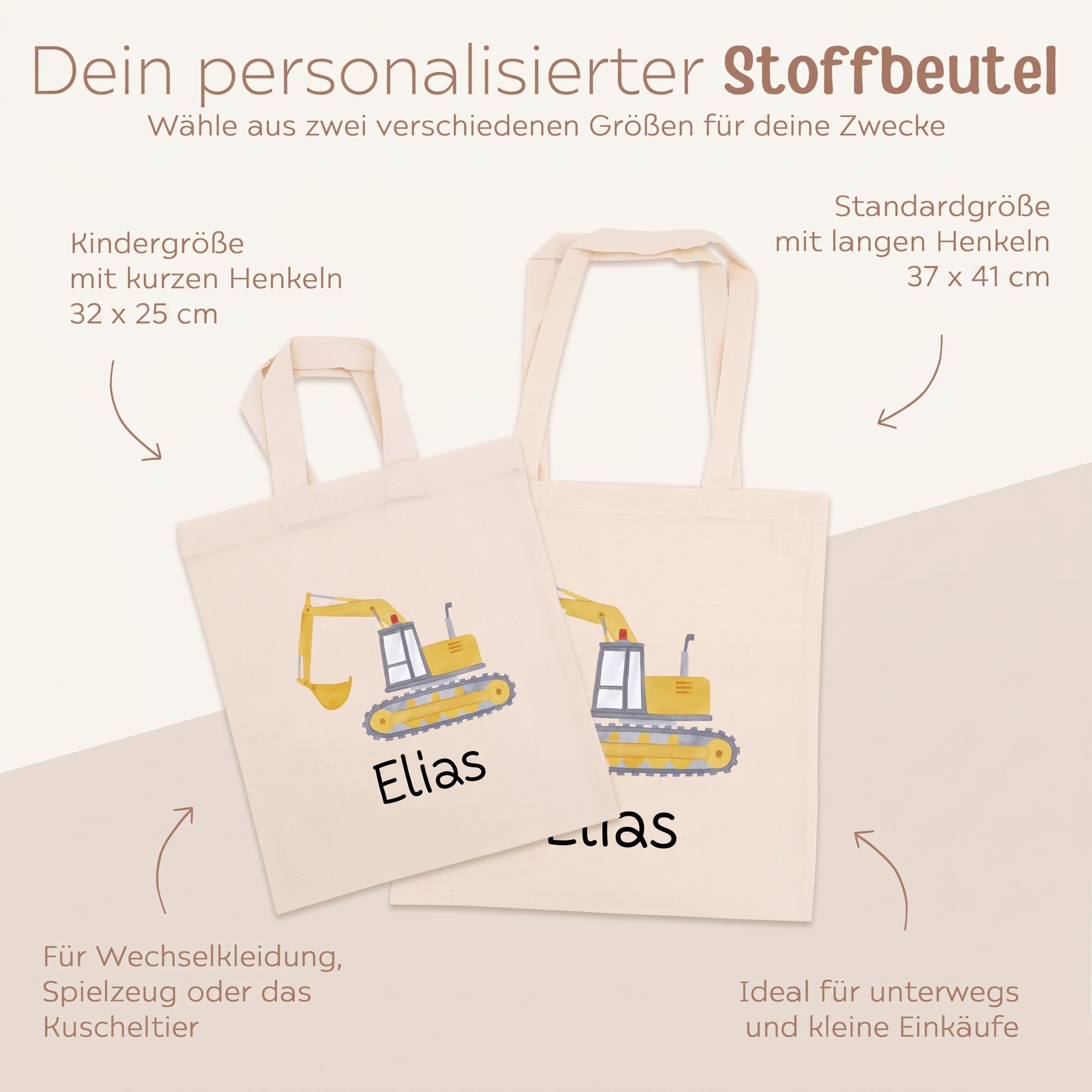 Stoffbeutel "Fahrzeuge" personalisiert - wunderwunsch