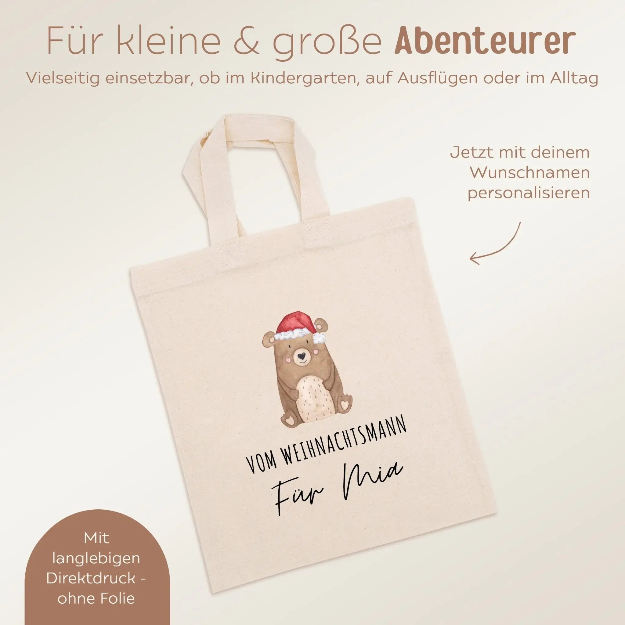 Stoffbeutel "Nikolaus/Weihnachtsmann" personalisiert - wunderwunsch
