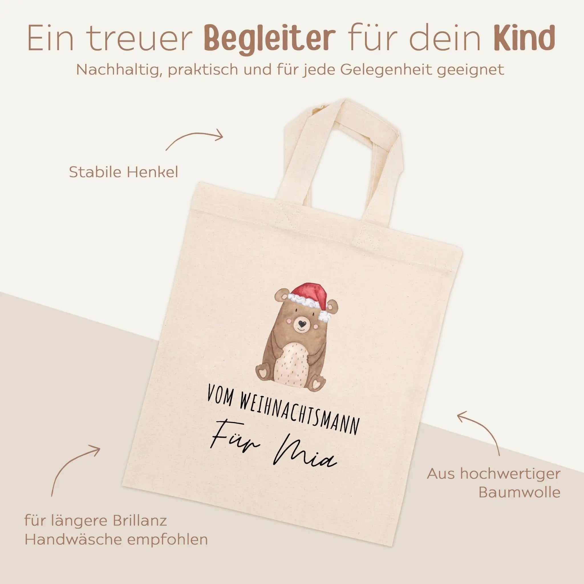 Stoffbeutel "Nikolaus/Weihnachtsmann" personalisiert - wunderwunsch