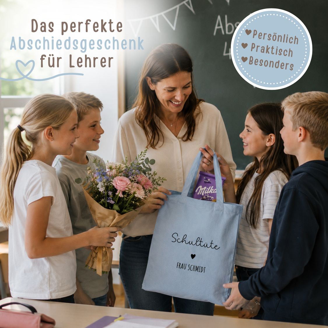 Stoffbeutel - Schultüte für Lehrer - wunderwunsch