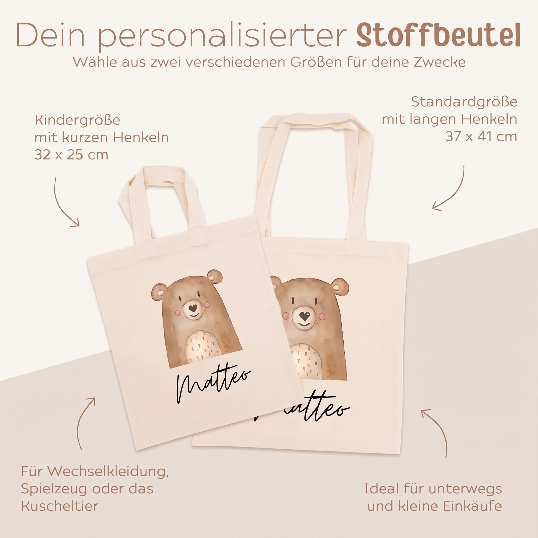 Stoffbeutel "Tier" personalisiert - wunderwunsch