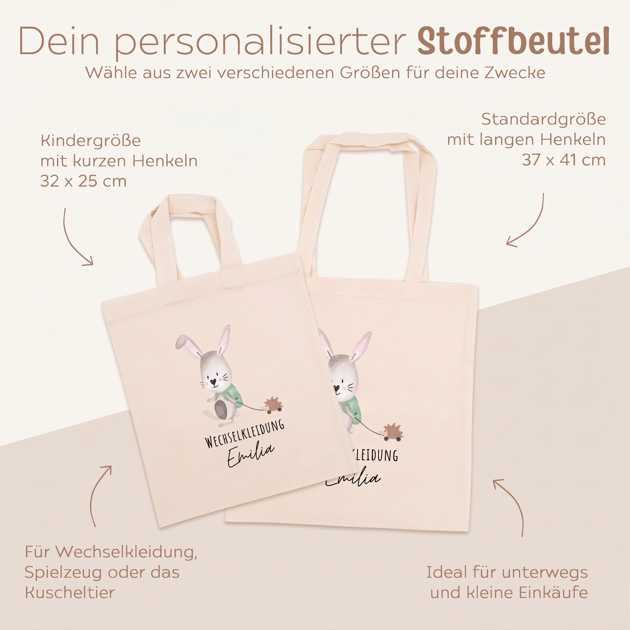 Stoffbeutel "Wechselkleidung" personalisiert - wunderwunsch