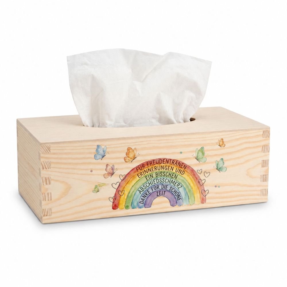 Taschentücherbox - Regenbogen Aquarell - wunderwunsch