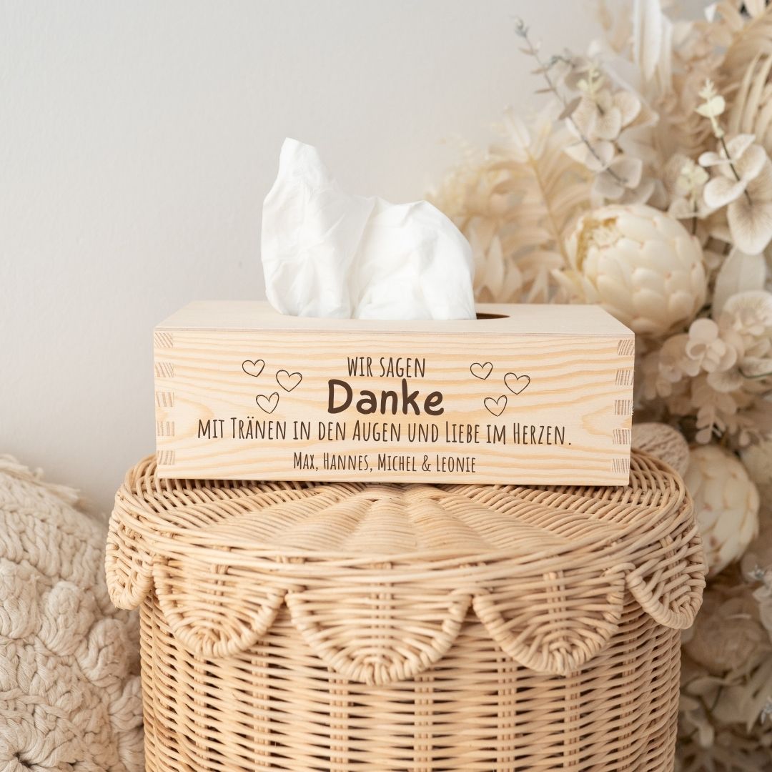Taschentücherbox "Wir sagen Danke" - wunderwunsch