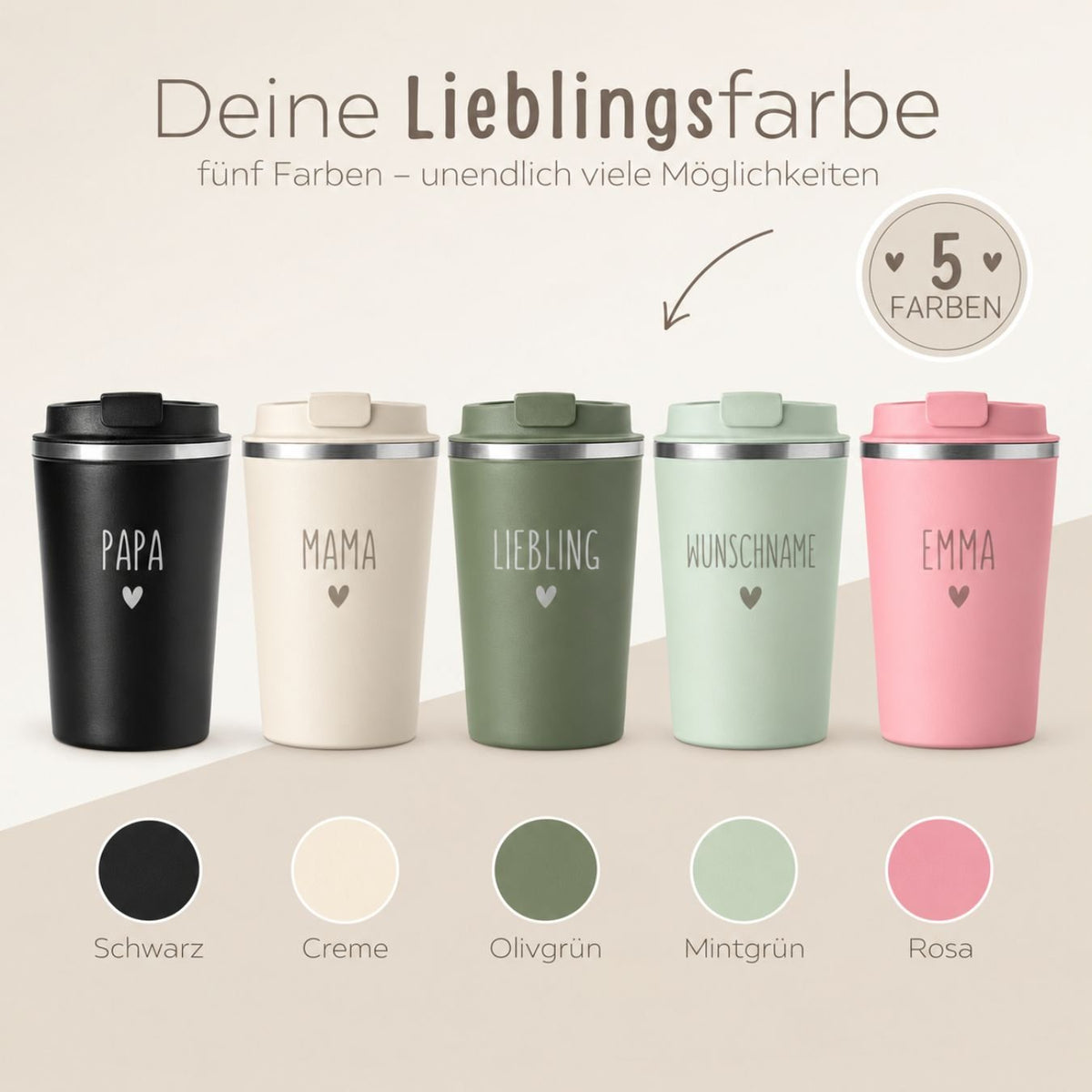 Thermobecher To-Go personalisiert - wunderwunsch