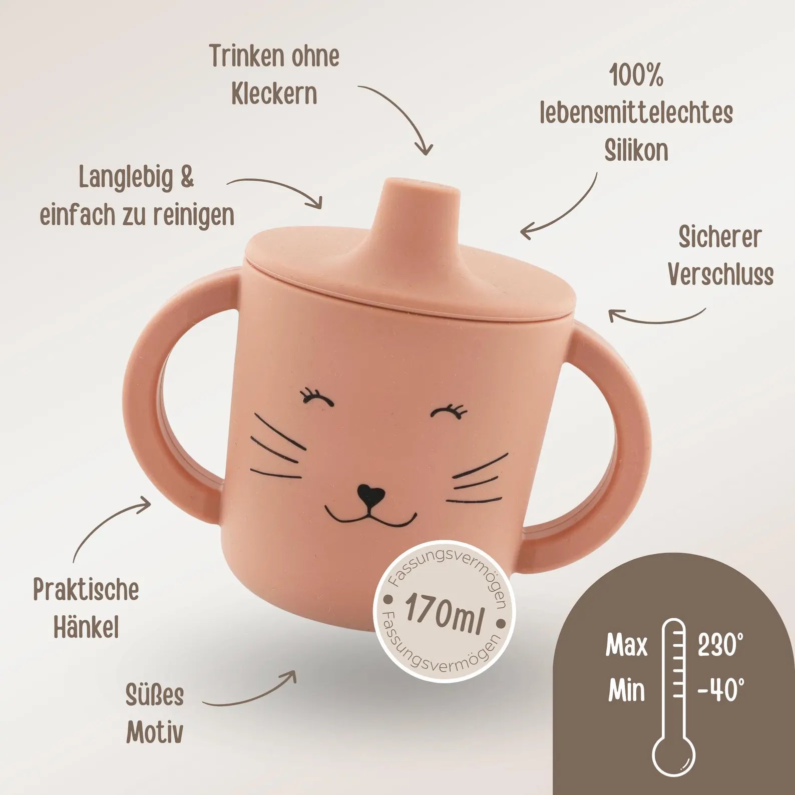 Trinklernbecher Silikon personalisiert - Tiere Trixie - wunderwunsch