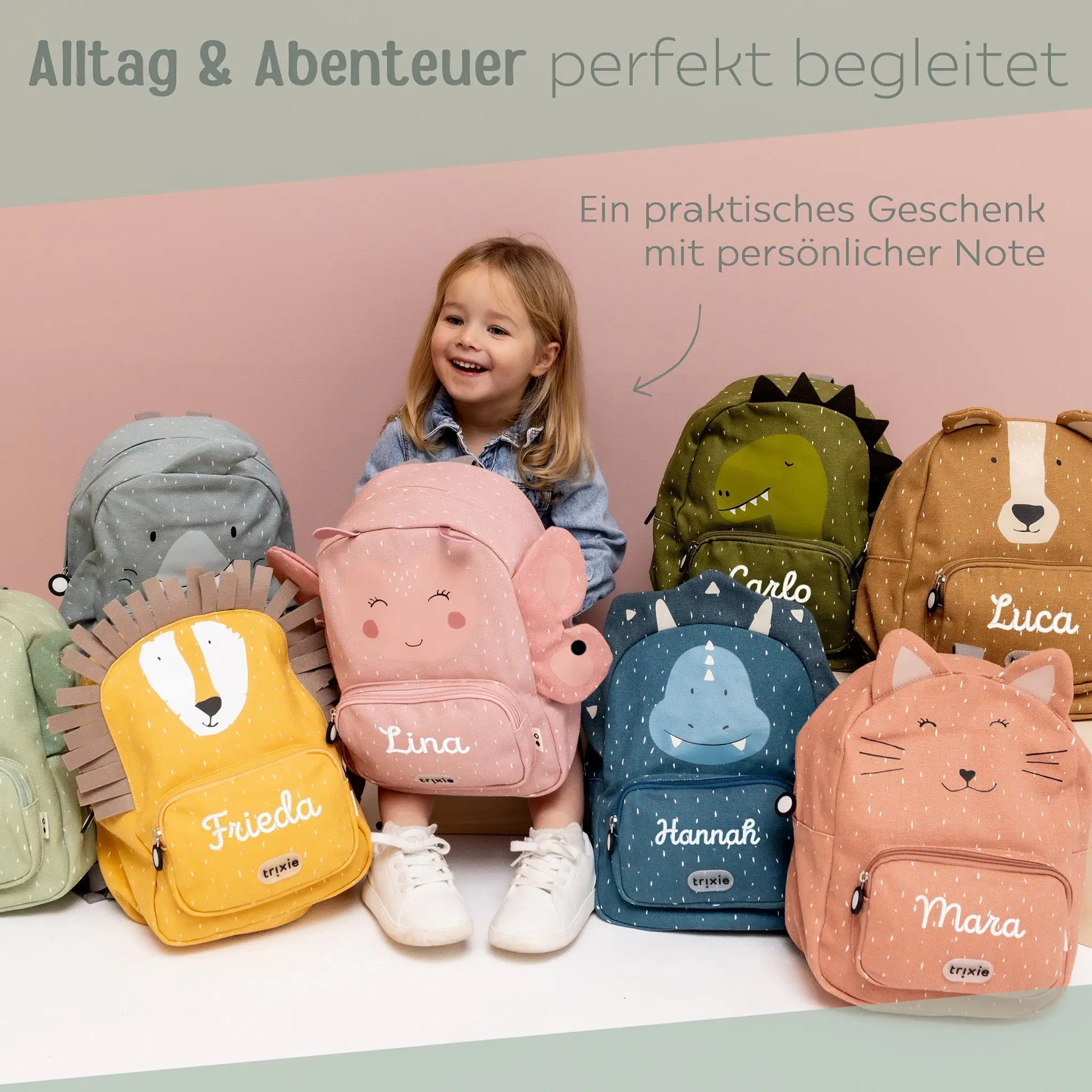 TRIXIE Kindergartenrucksack personalisiert - Tiere - wunderwunsch