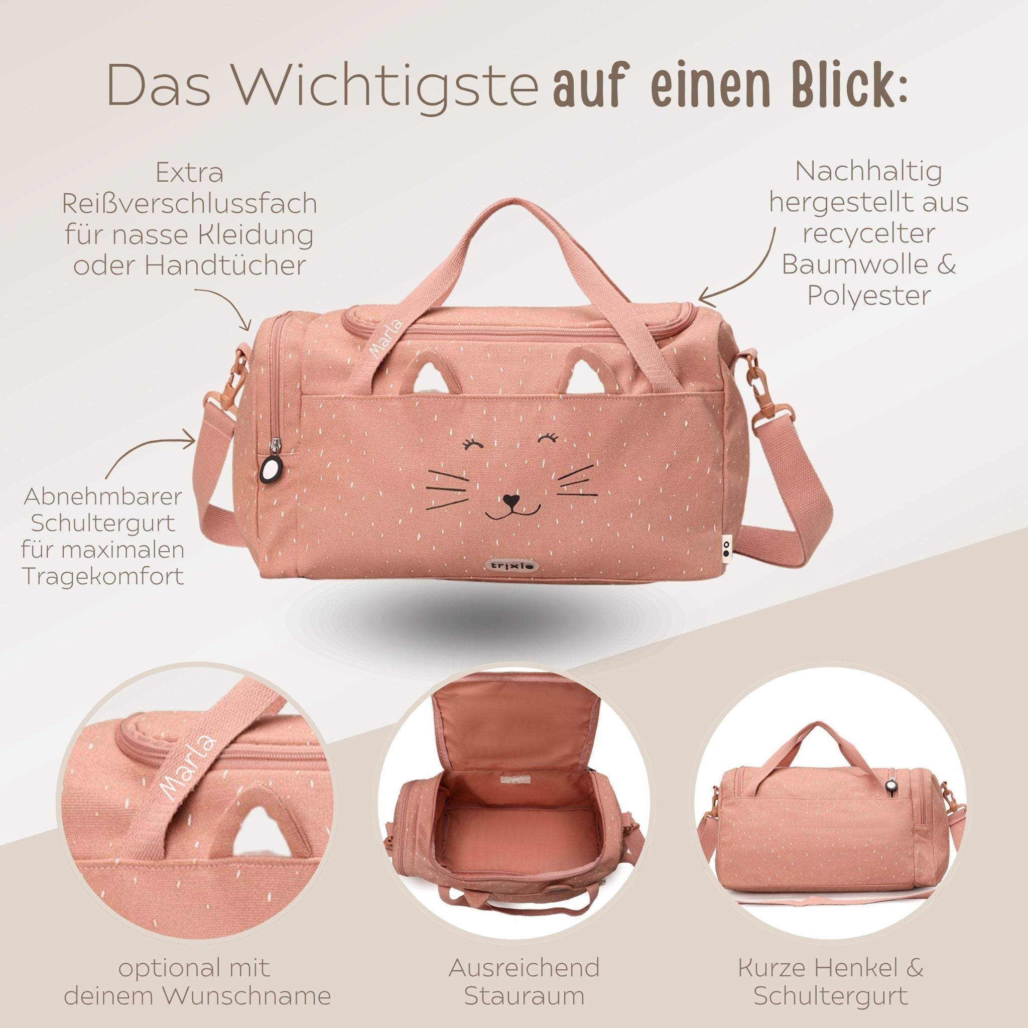 Trixie Kindersporttasche personalisiert - wunderwunsch
