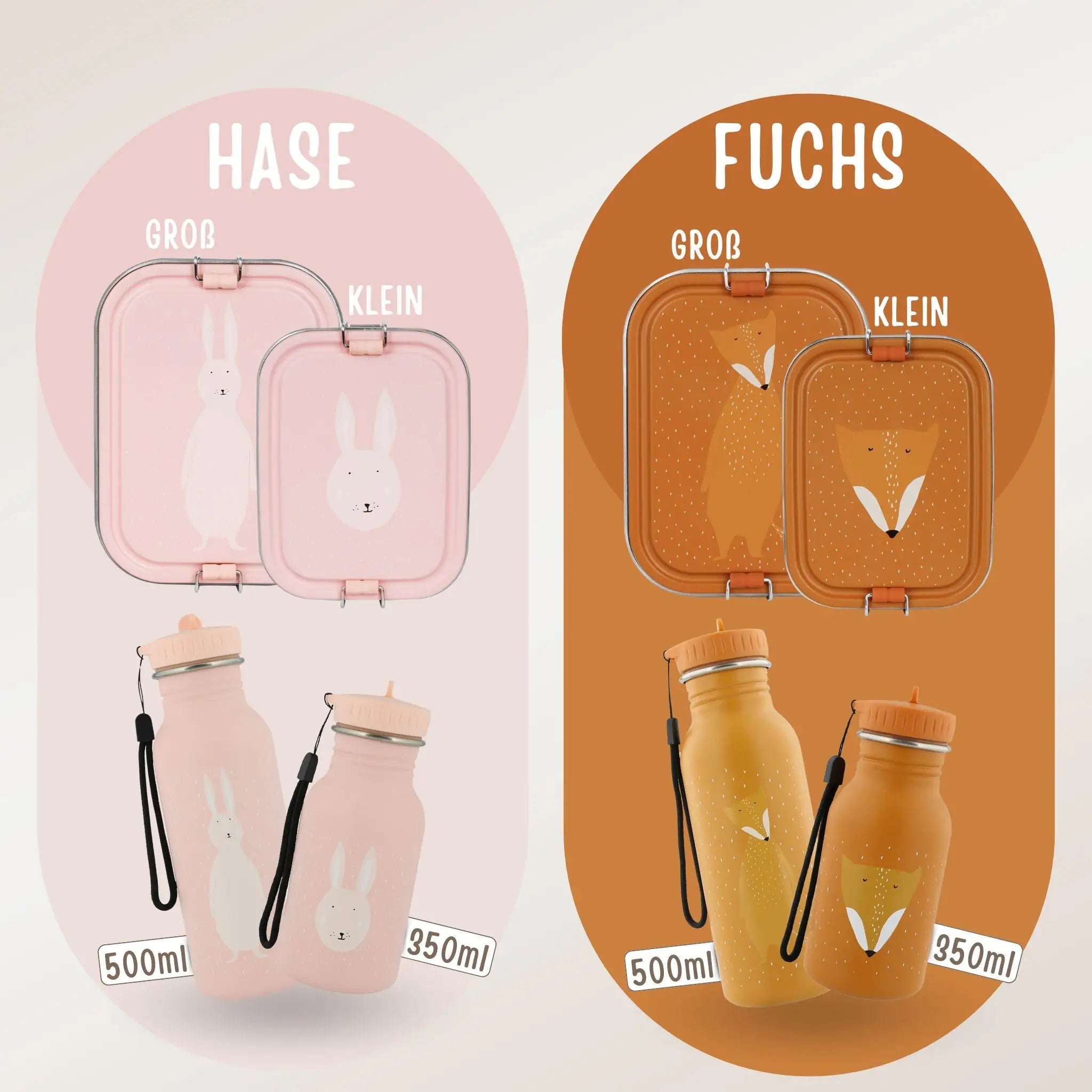 TRIXIE Lunch - Set - Brotdose & Trinkflasche - Fuchs - wunderwunsch