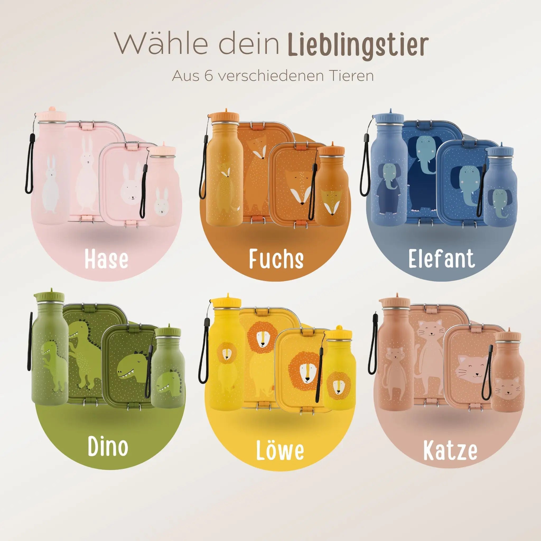 TRIXIE Lunch - Set - Brotdose & Trinkflasche - Hase - wunderwunsch