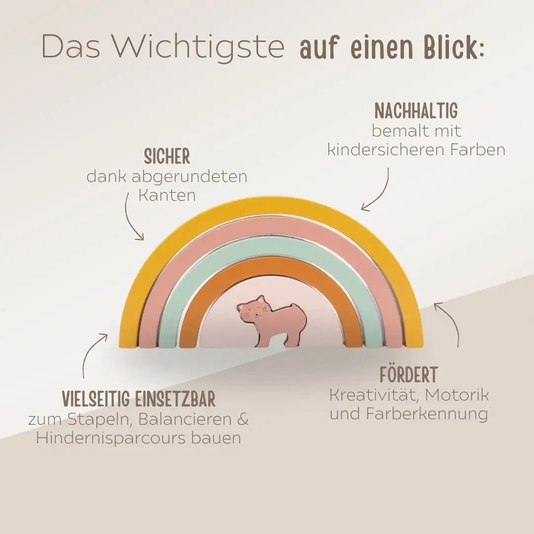 TRIXIE Regenbogen Stapelspiel personalisierbar - wunderwunsch