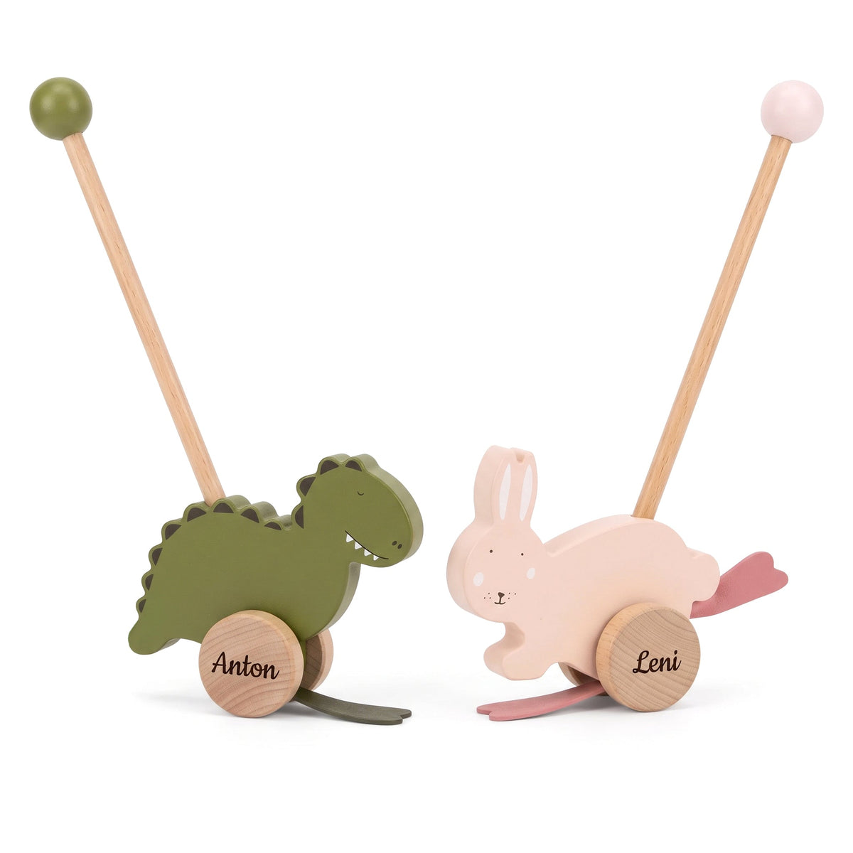 TRIXIE Schiebetier Dino oder Hase Holz personalisierbar - wunderwunsch