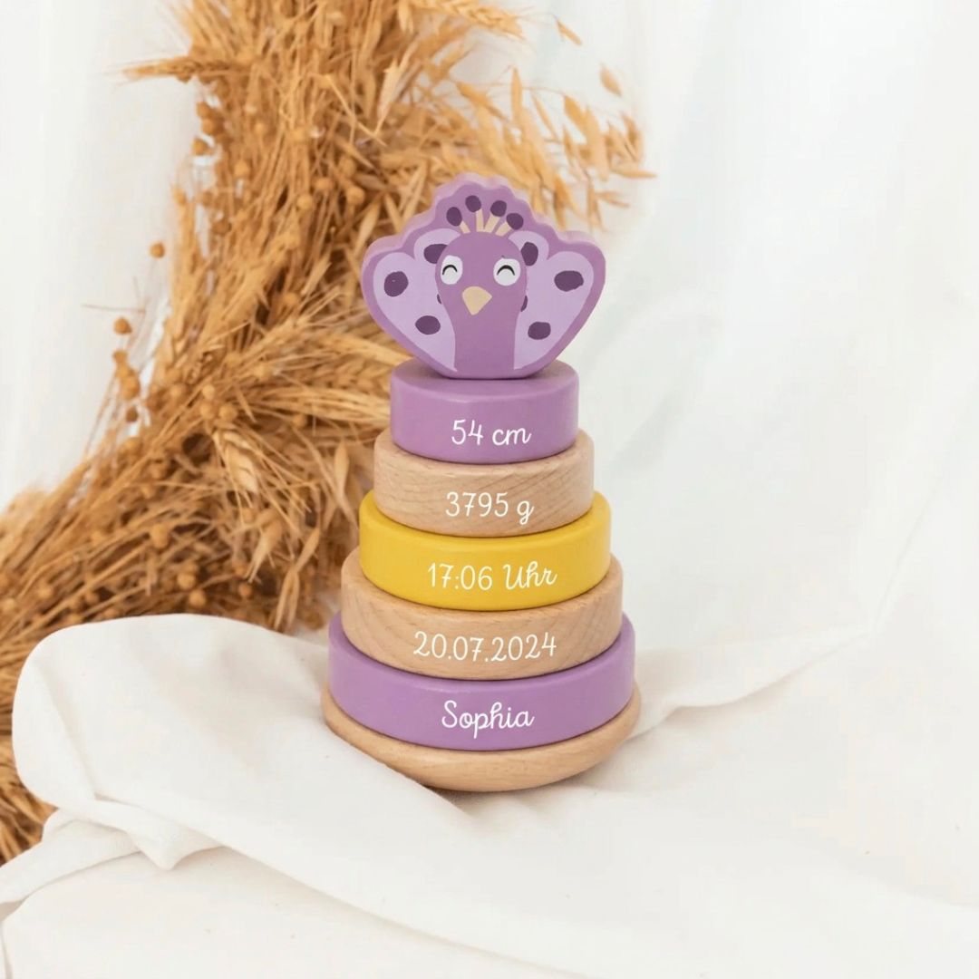TRIXIE Stapelturm Holz Tiere personalisiert - wunderwunsch