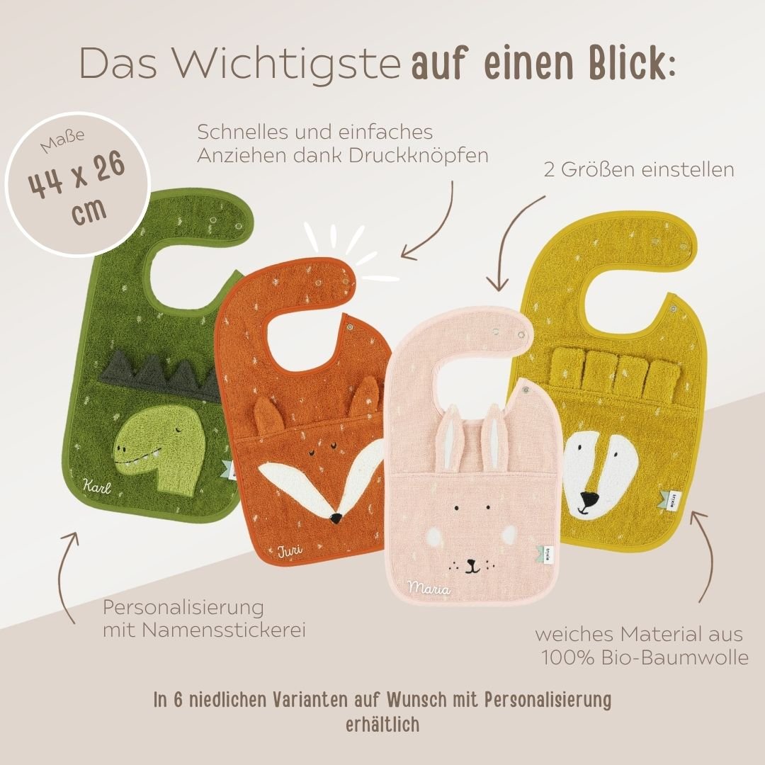 TRIXIE Stoff Lätzchen Tier personalisiert - wunderwunsch