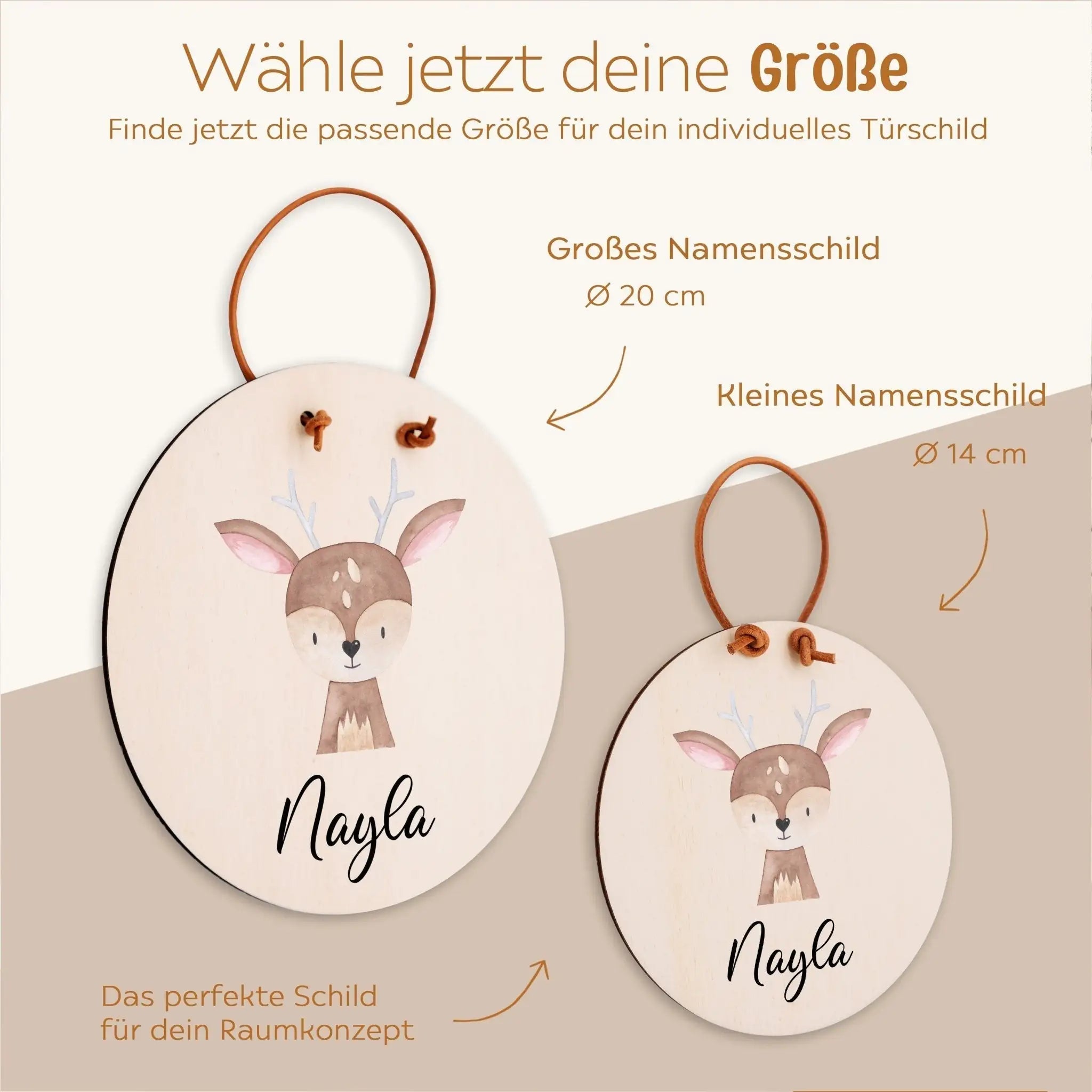 Türschild Kinderzimmer personalisiert - Tier Aquarell - wunderwunsch