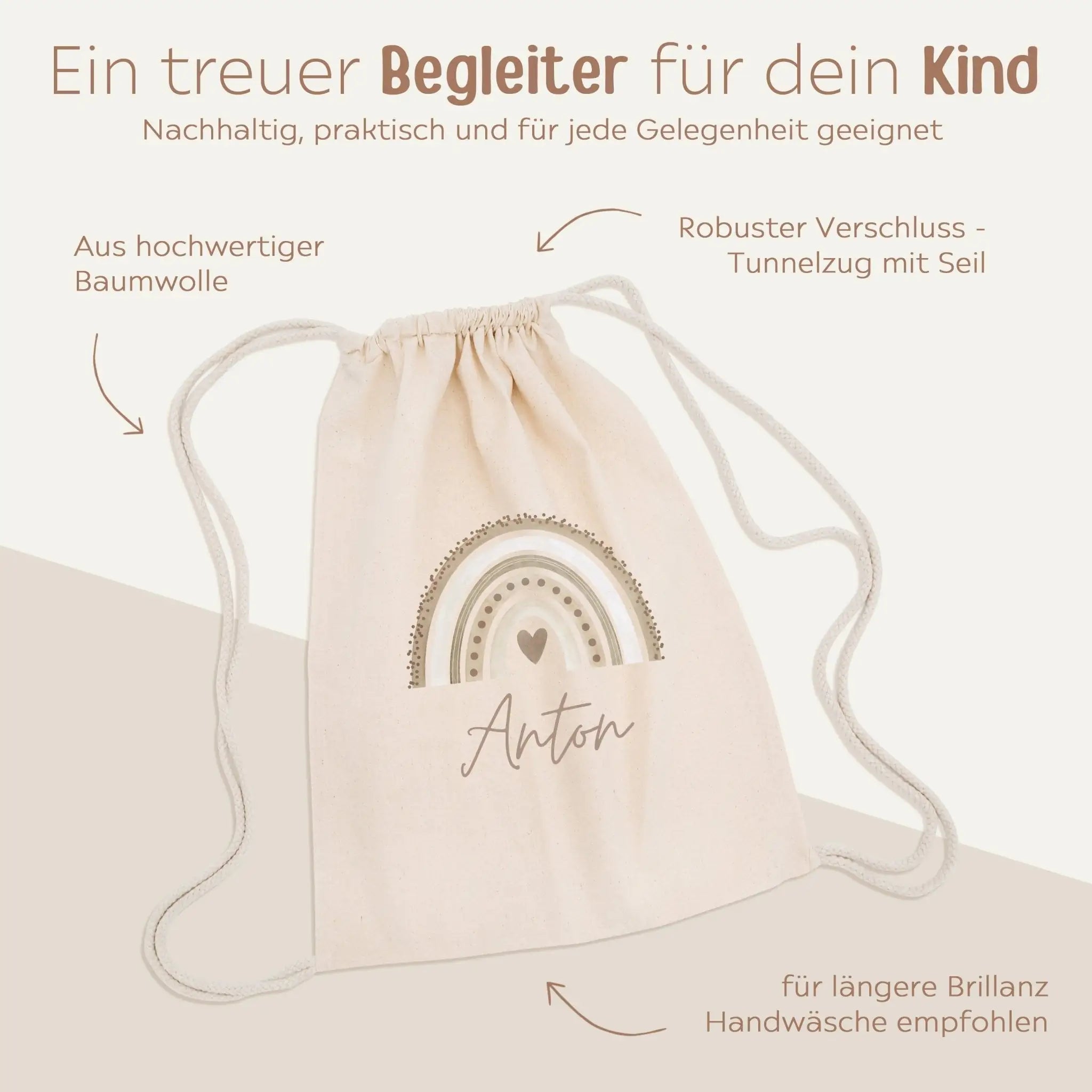 Turnbeutel "Regenbogen" personalisiert - wunderwunsch
