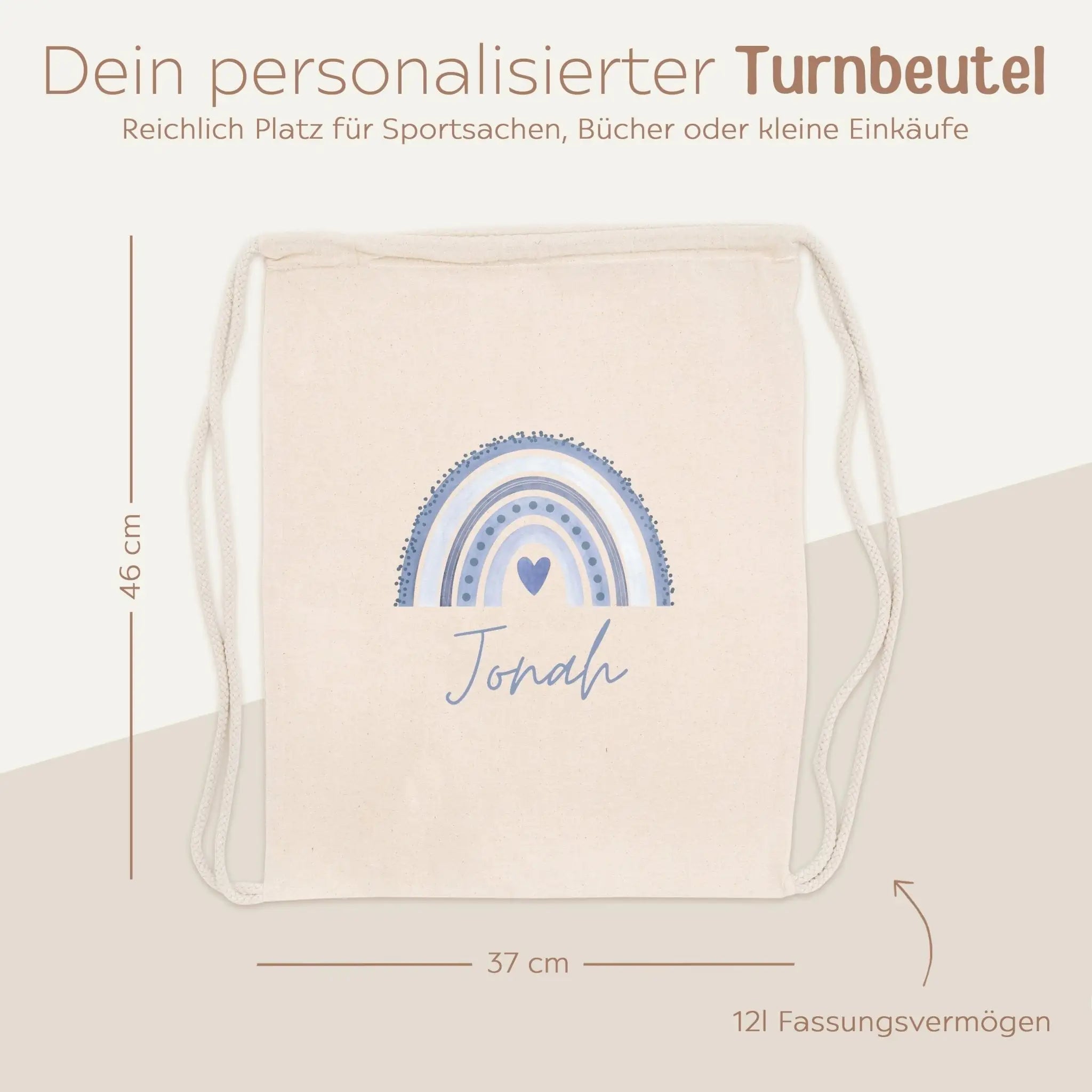 Turnbeutel "Regenbogen" personalisiert - wunderwunsch