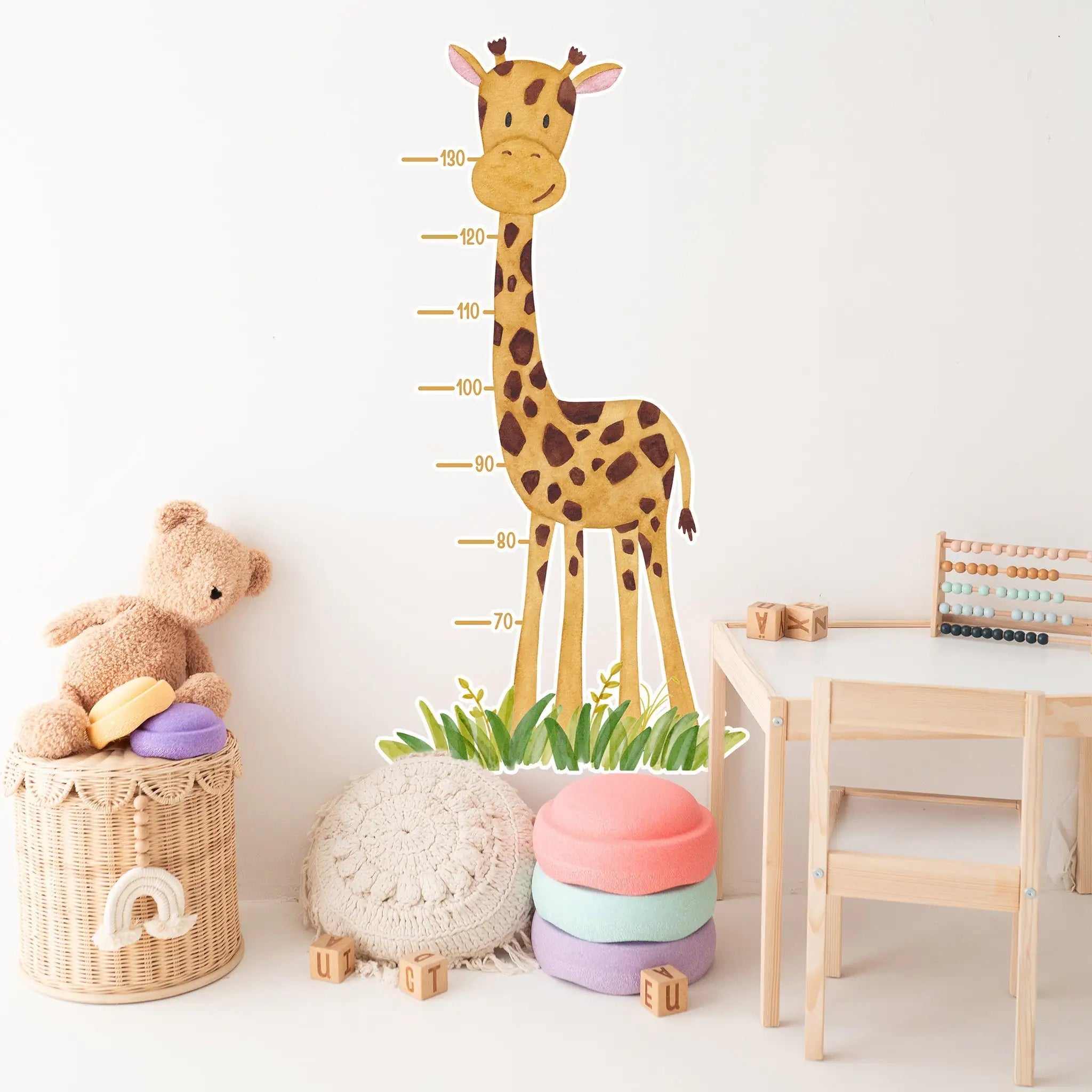 Wandsticker - Messlatte Giraffe - wunderwunsch
