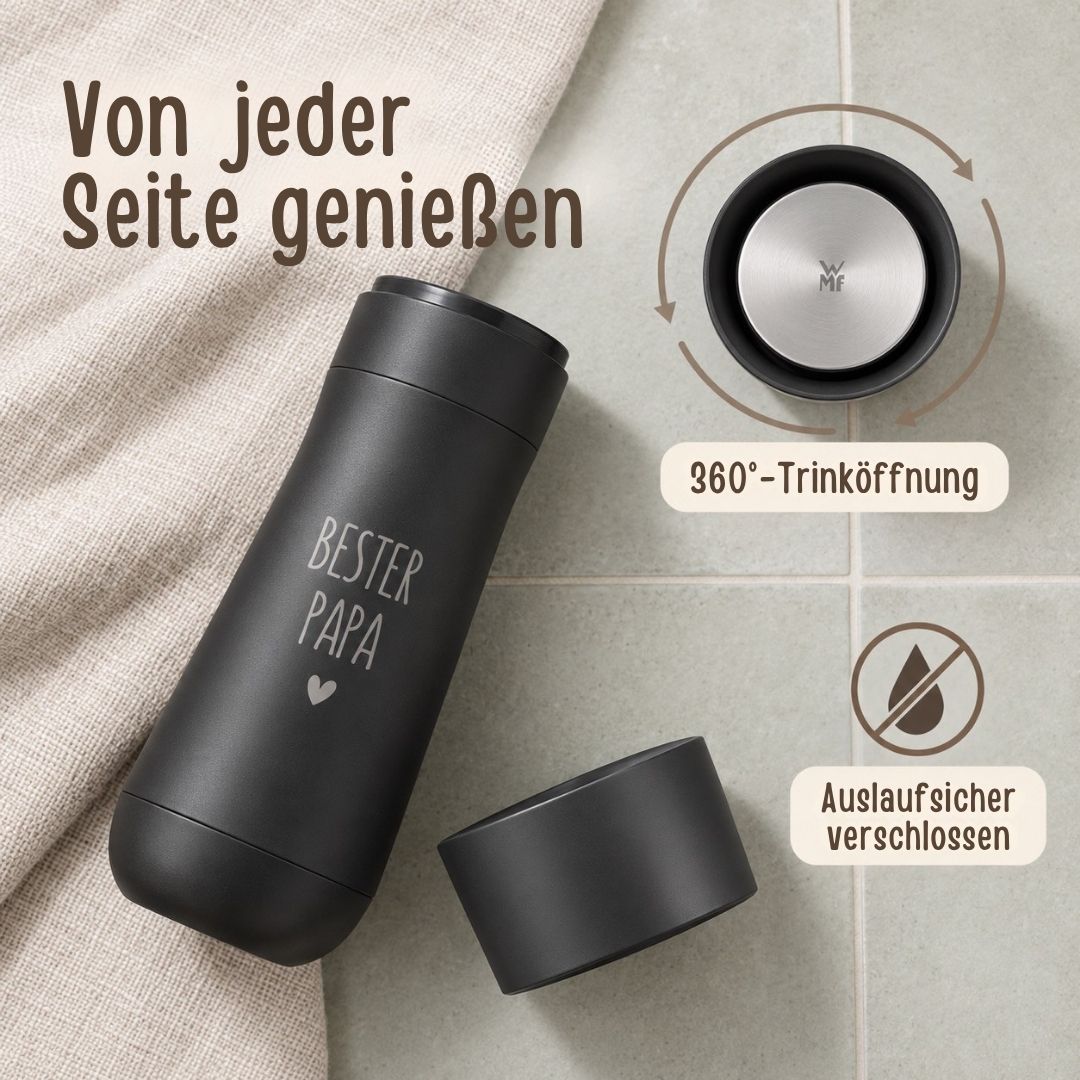 WMF Isolierbecher anthrazit matt 0,35l personalisiert - wunderwunsch