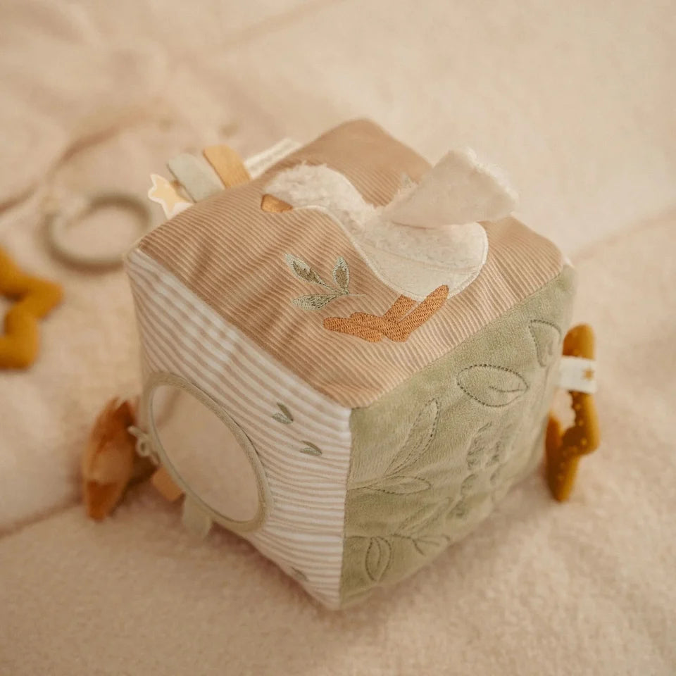 LITTLE DUTCH Stoff Aktivitäten Spielwürfel - Beige - Newborn Naturals