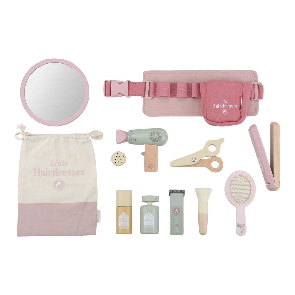LITTLE DUTCH Holz Friseur-Set - Rosa - Essentials