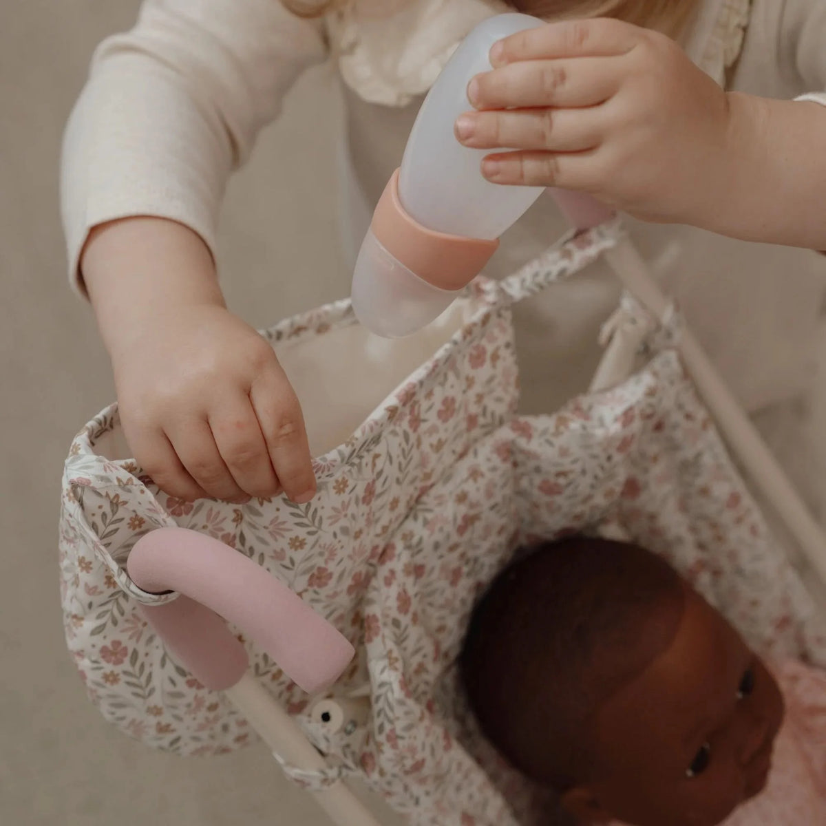 LITTLE DUTCH Puppenbuggy klappbar - Soft Flowers rosa