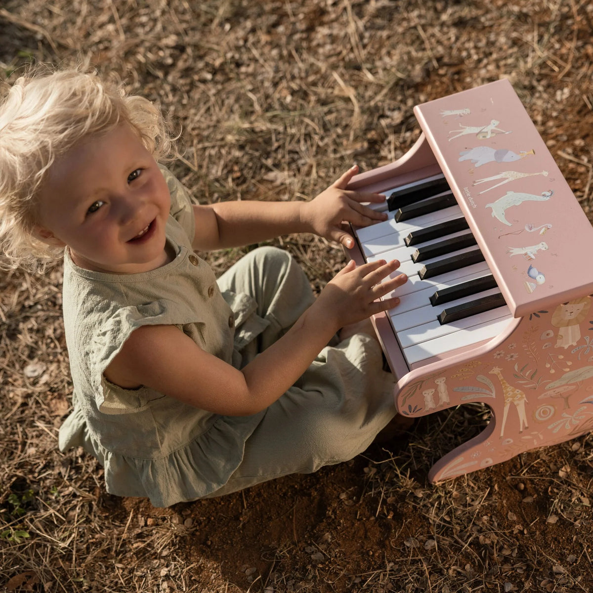 LITTLE DUTCH Holz Klavier - Rosa - Safari Friends