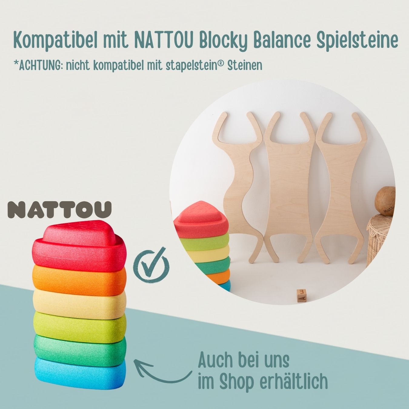 STAPELWELT Abenteuerbrücke für NATTOU Blocky Balance Spielsteine