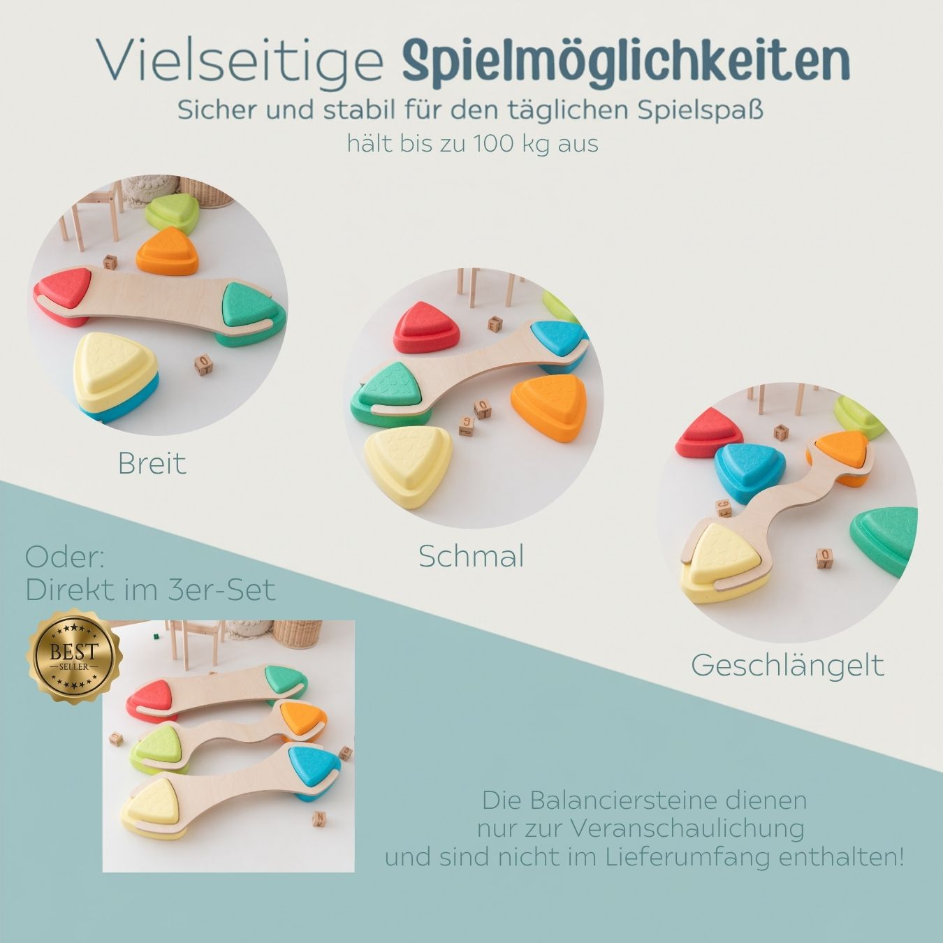 STAPELWELT Abenteuerbrücke für NATTOU Blocky Balance Spielsteine