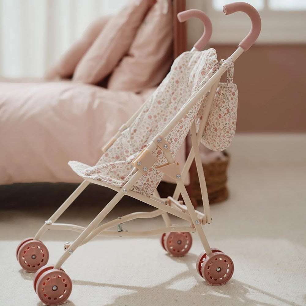 LITTLE DUTCH Puppenbuggy klappbar - Soft Flowers rosa