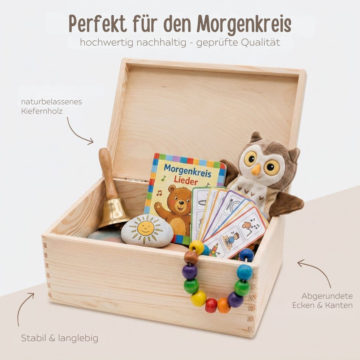 Morgenkreiskiste mit Wunschname – Tiere Aquarell