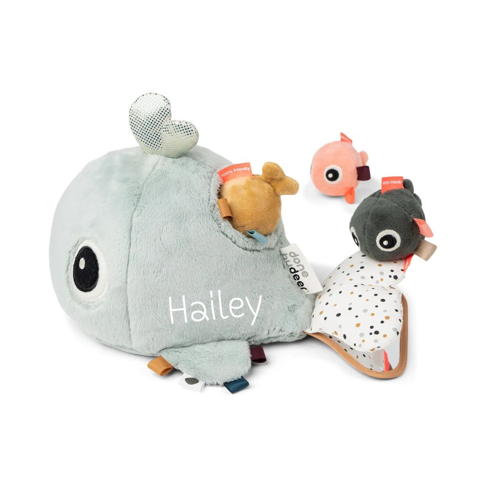 DONEBYDEER Kuscheltier Versteckspiel personalisiert - Wal