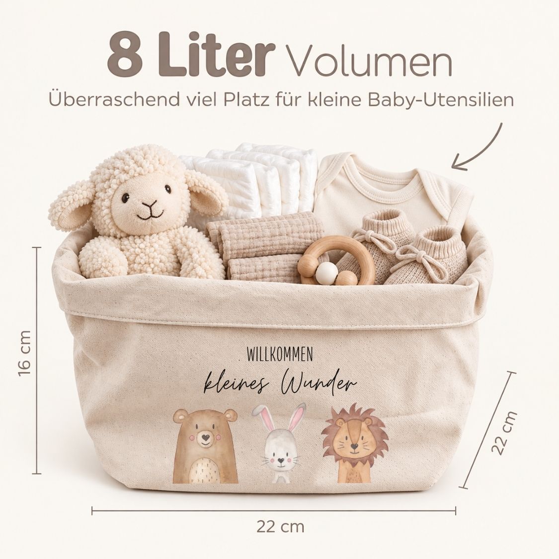 Stoffkorb Baby - Tiere Aquarell