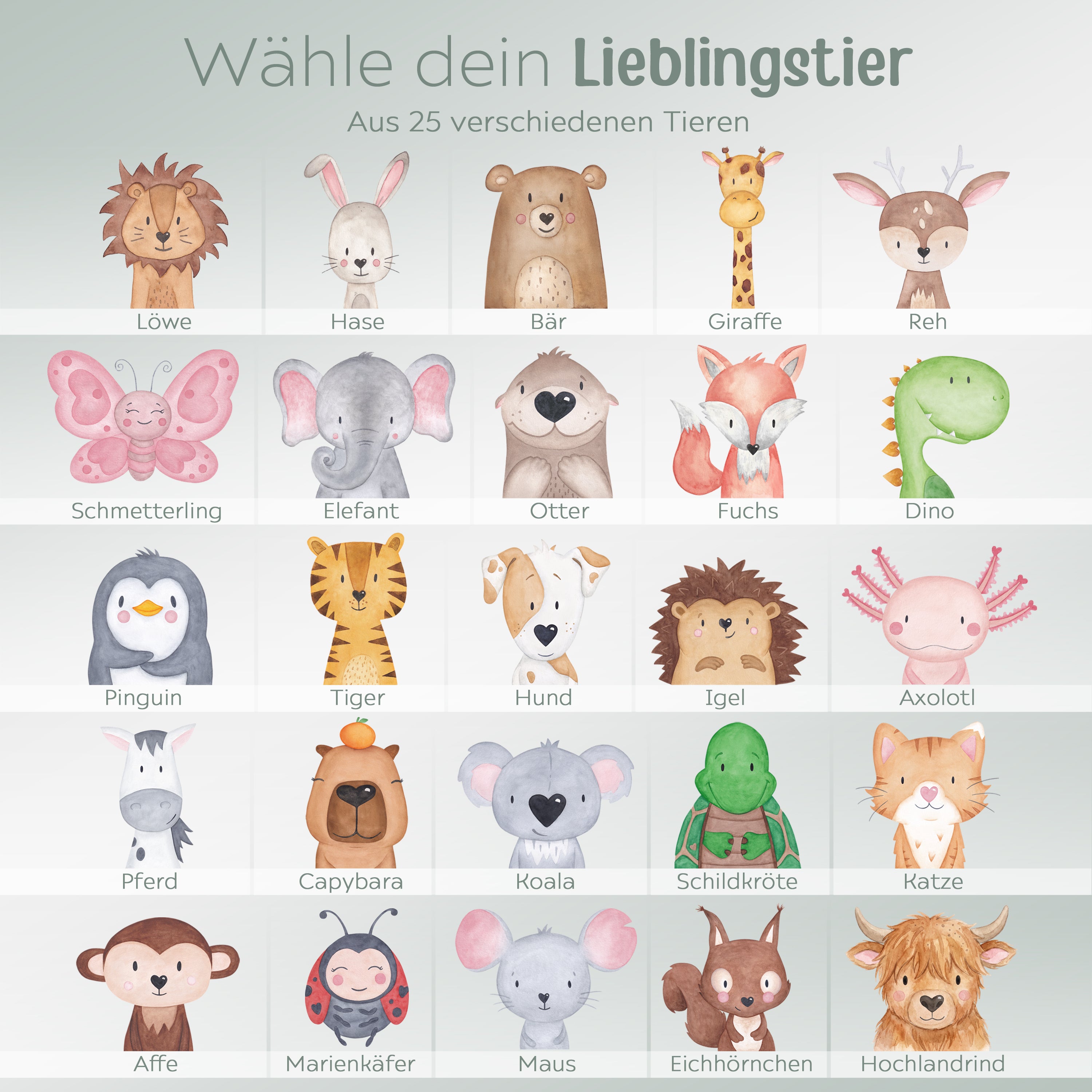 Frühstücks Bundle - Frühstücksbrettchen + Emaille Tasse personalisiert - Tier Aquarell