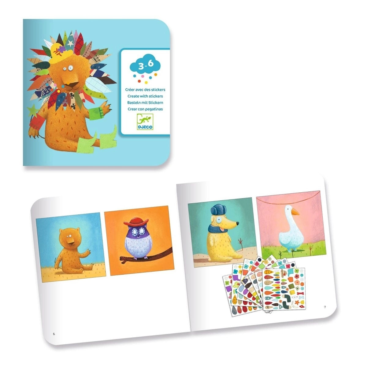 DJECO Stickerbild - Tiere