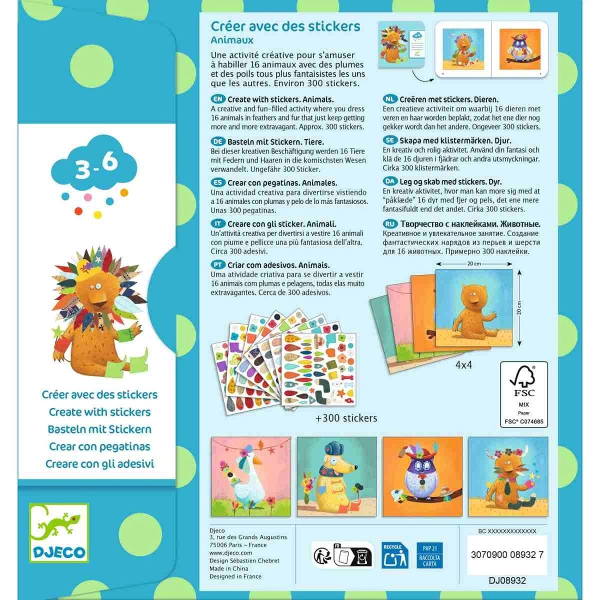 DJECO Stickerbild - Tiere