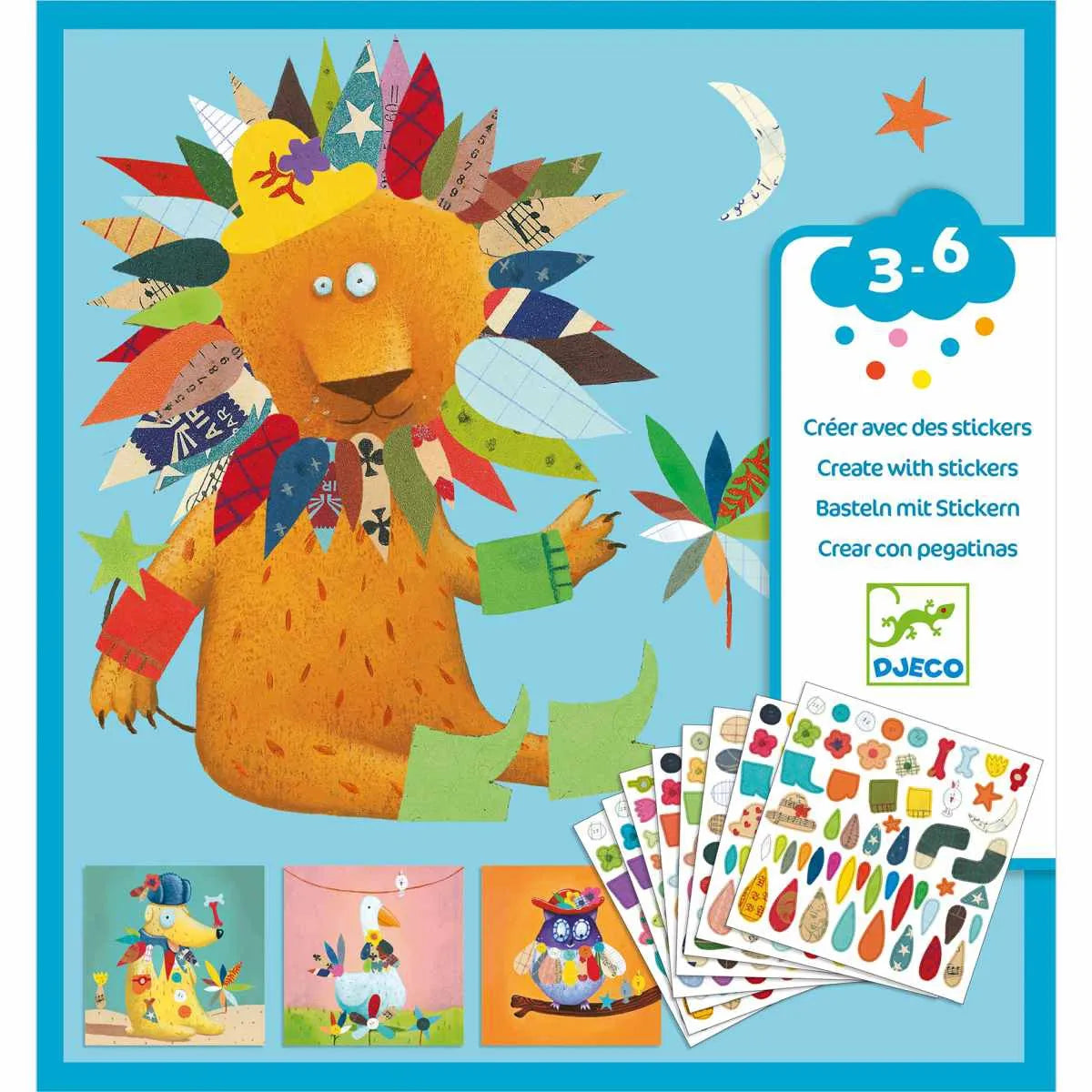 DJECO Stickerbild - Tiere