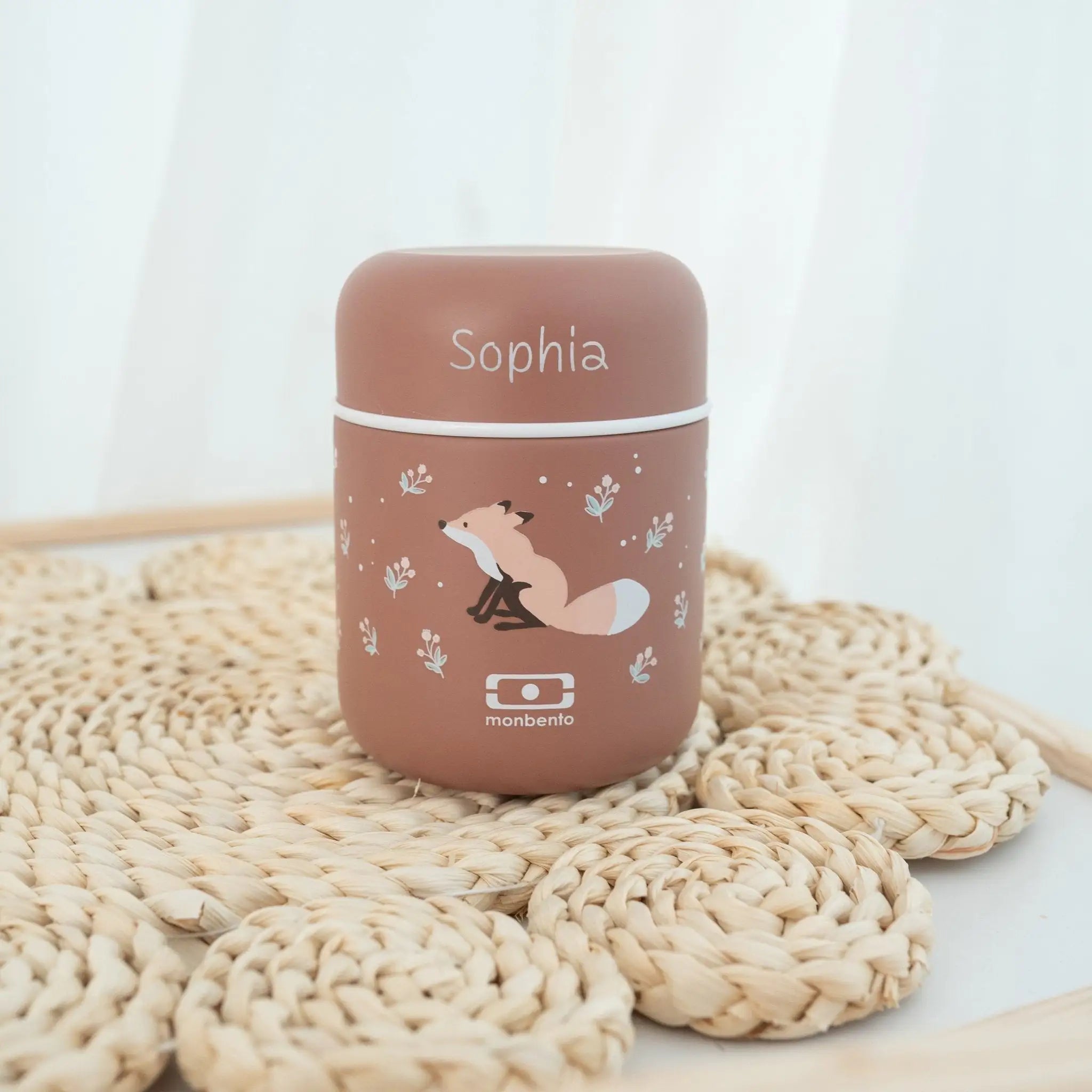 MONBENTO Thermobecher personalisiert - Fuchs und Waschbär Brotdose -  wunderwunsch