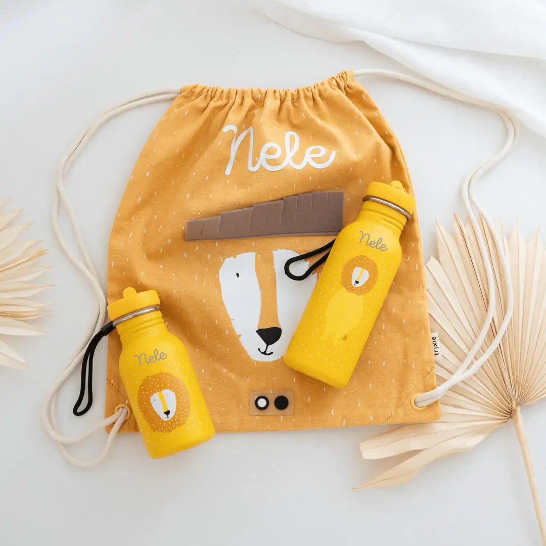 Trixie Turnbeutel und Trinkflasche personalisiert - Tiere Spar-Bundle -  wunderwunsch