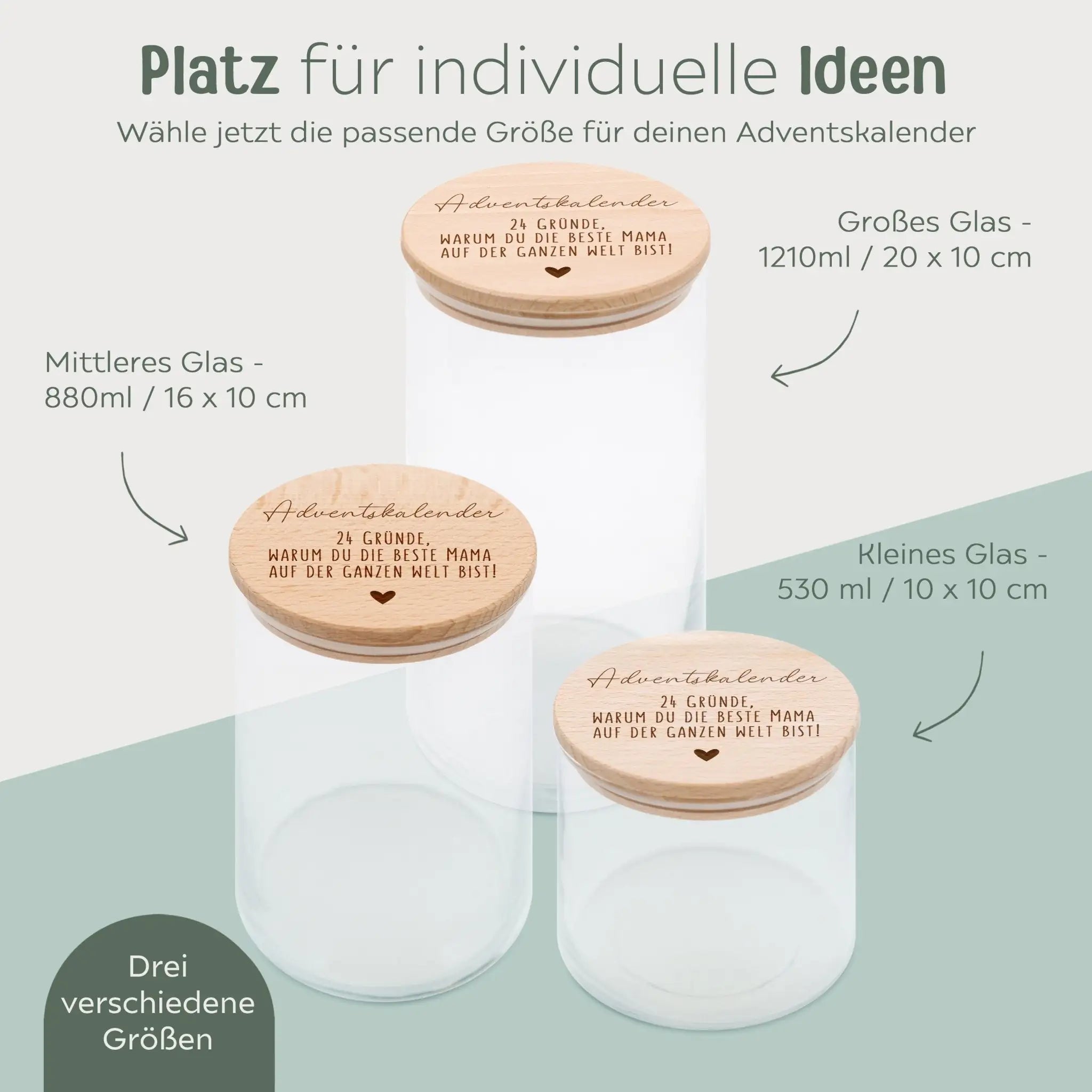 Adventskalender Aufbewahrungsglas "24 Gründe beste Mama/bester Papa" - wunderwunsch