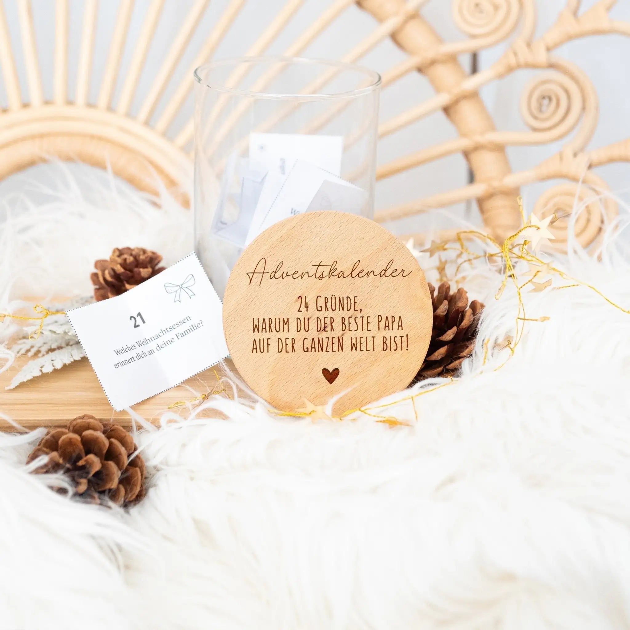 Adventskalender Aufbewahrungsglas "24 Gründe beste Mama/bester Papa" - wunderwunsch