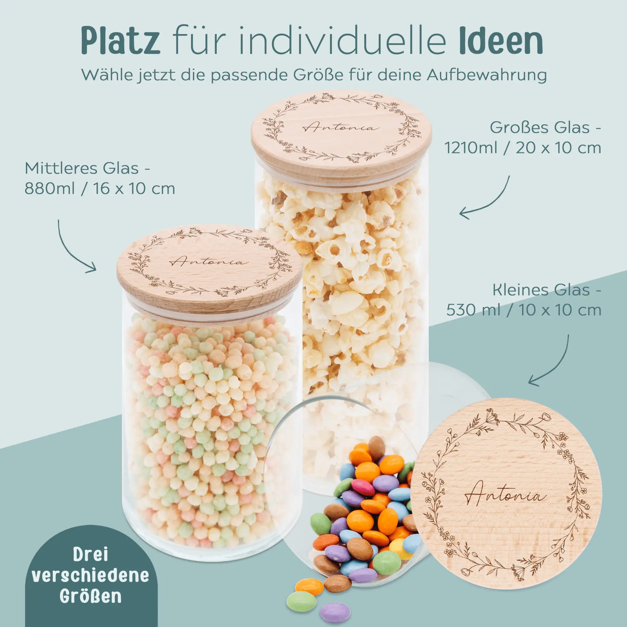Aufbewahrungsglas "Blumenkranz" - wunderwunsch
