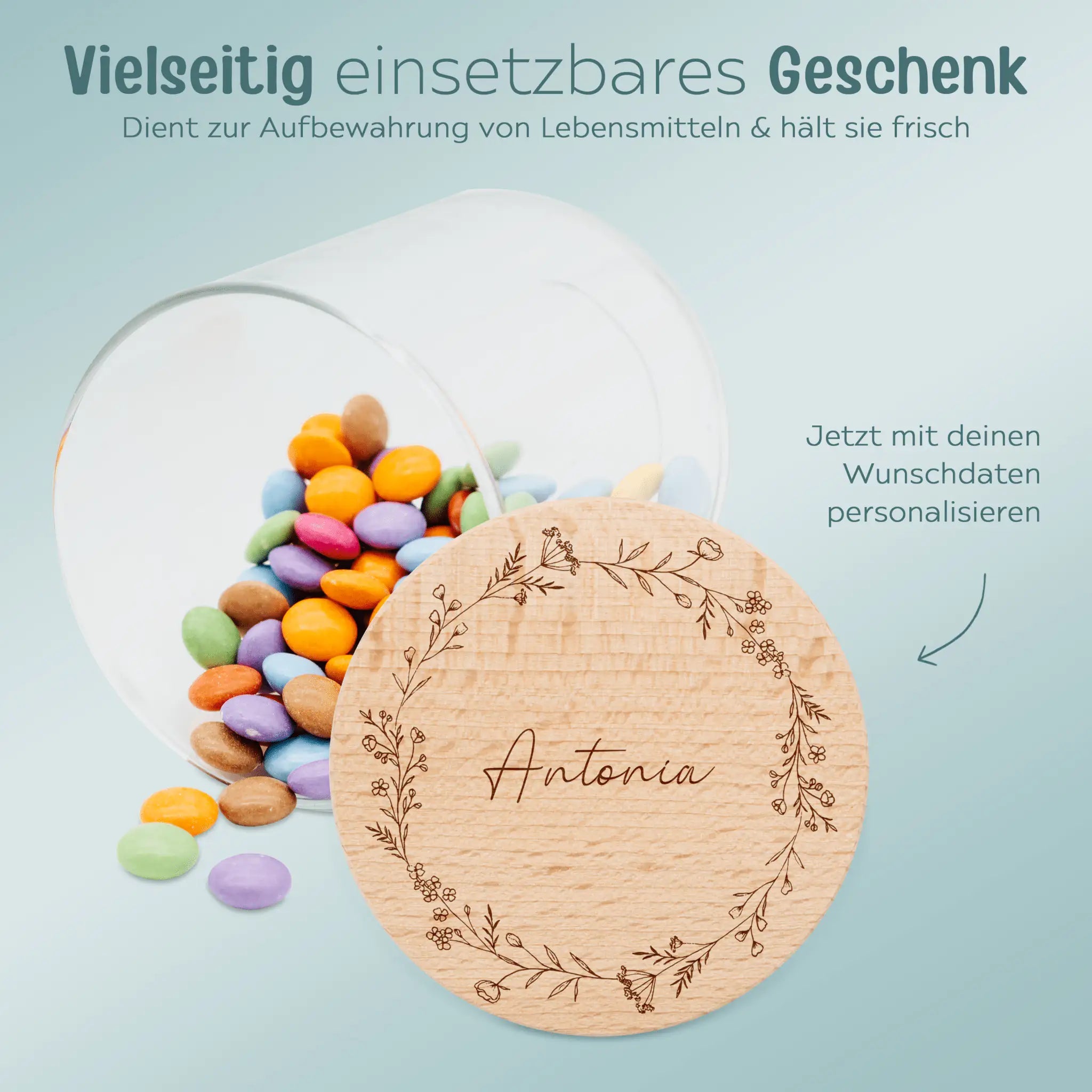 Aufbewahrungsglas "Blumenkranz" - wunderwunsch