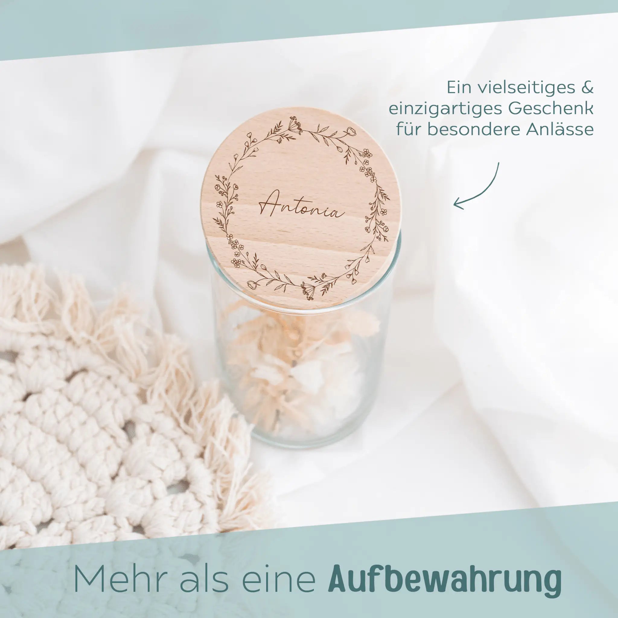 Aufbewahrungsglas "Blumenkranz" - wunderwunsch