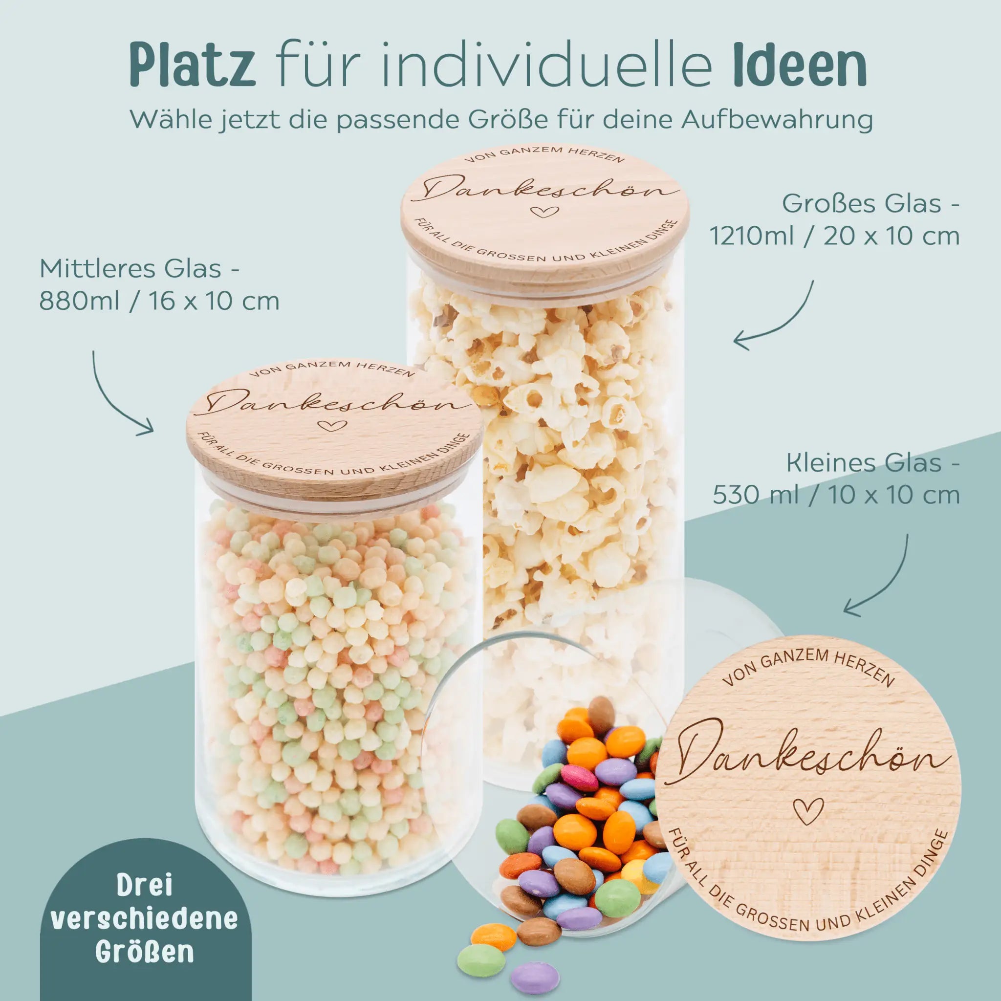 Aufbewahrungsglas "Dankeschön von Herzen" - wunderwunsch
