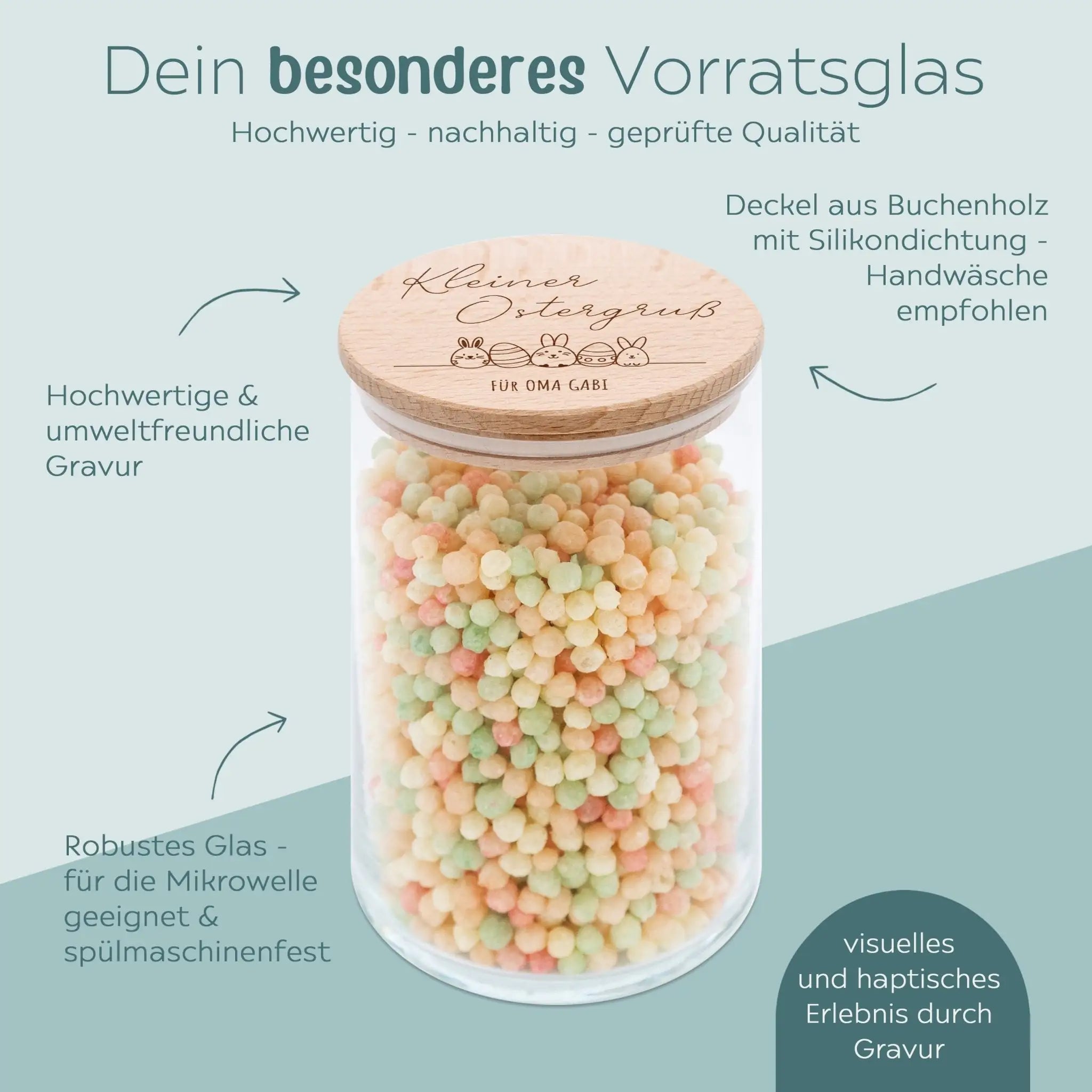 Aufbewahrungsglas "Kleiner Ostergruß" - wunderwunsch