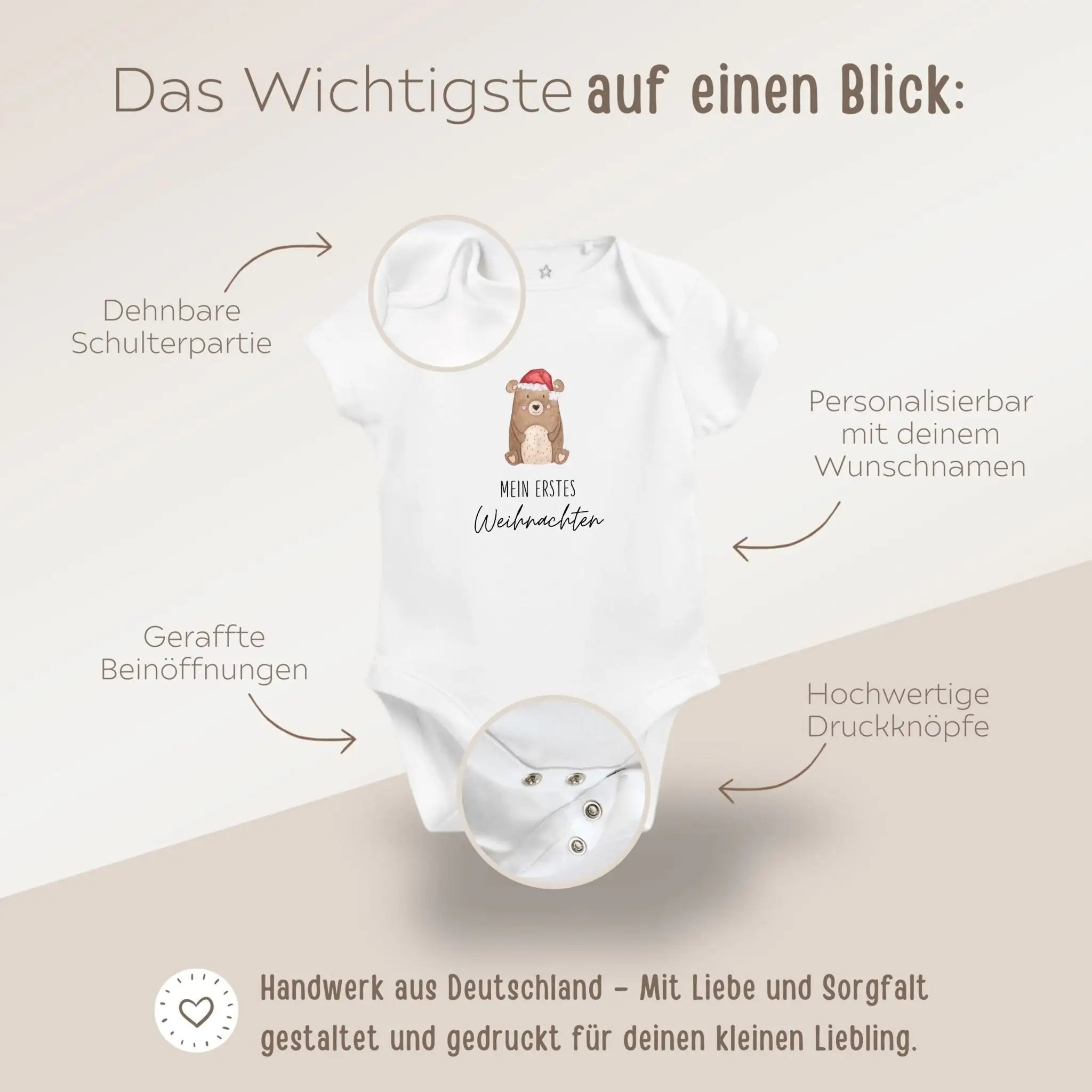 Baby Body "Mein erstes Weihnachten" Bär - wunderwunsch